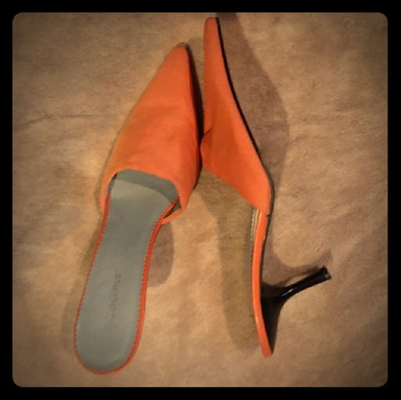 orange mules shoes